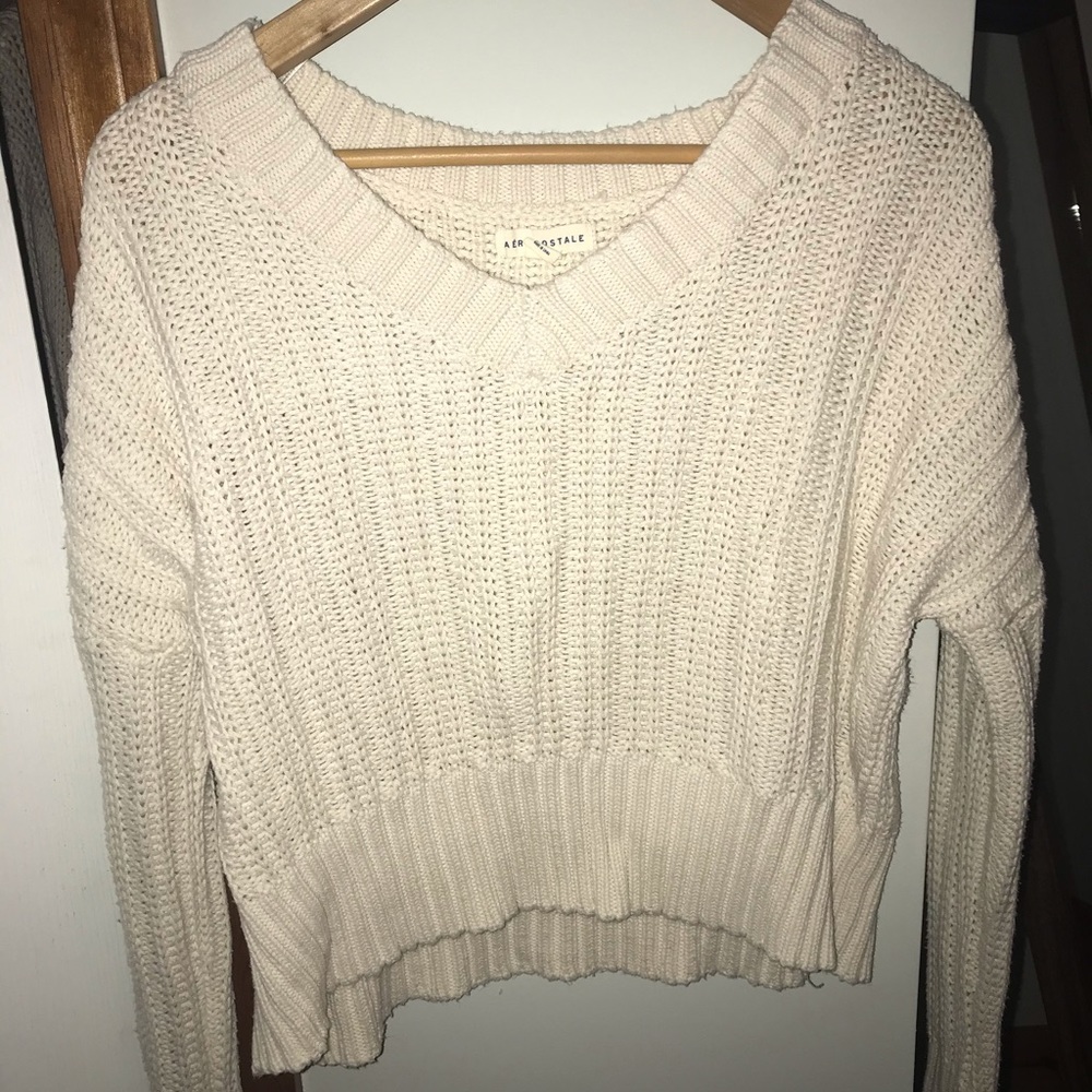 White V Neck Sweater